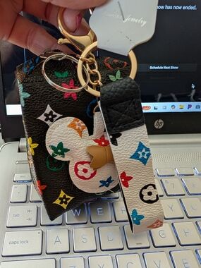 Multicolor Floral Pattern Keychain Wristlet - Designer Style